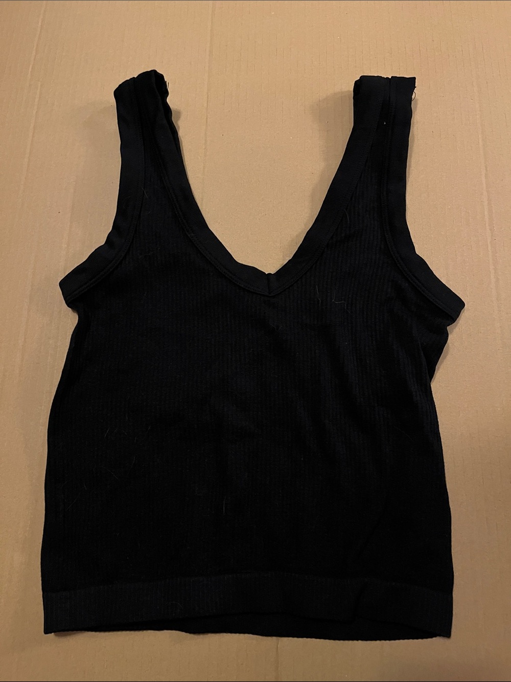 Black V-Neck Ribbed Tank Top - rue 21